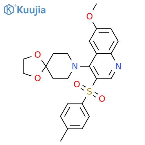 8-6-methoxy-3-(4-methylbenzenesulfonyl)quinolin-4-yl-1,4-dioxa-8-azaspiro4.5decane structure