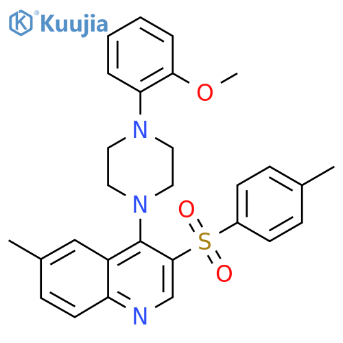 4-4-(2-methoxyphenyl)piperazin-1-yl-6-methyl-3-(4-methylbenzenesulfonyl)quinoline structure