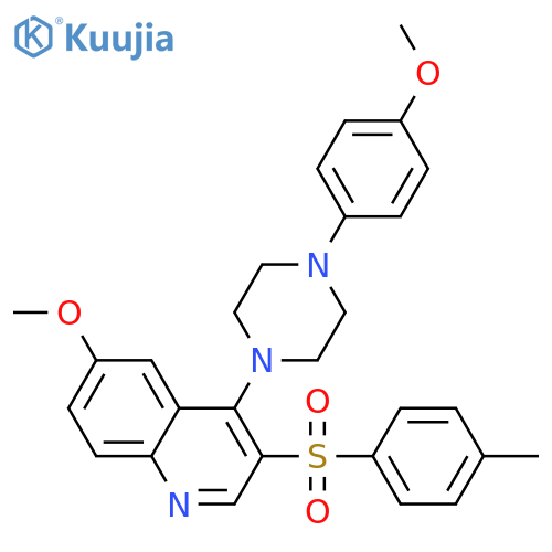 6-methoxy-4-4-(4-methoxyphenyl)piperazin-1-yl-3-(4-methylbenzenesulfonyl)quinoline structure