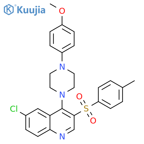 6-chloro-4-4-(4-methoxyphenyl)piperazin-1-yl-3-(4-methylbenzenesulfonyl)quinoline structure