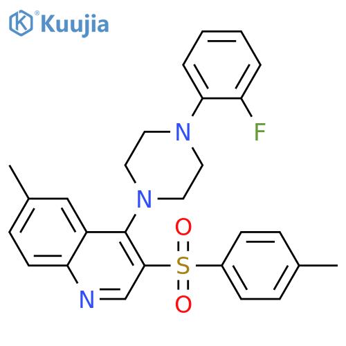 4-4-(2-fluorophenyl)piperazin-1-yl-6-methyl-3-(4-methylbenzenesulfonyl)quinoline structure