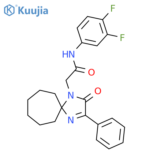 N-(3,4-difluorophenyl)-2-{2-oxo-3-phenyl-1,4-diazaspiro4.6undec-3-en-1-yl}acetamide structure