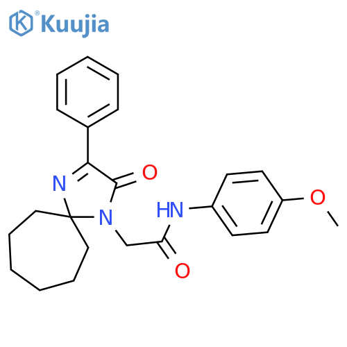 N-(4-methoxyphenyl)-2-{2-oxo-3-phenyl-1,4-diazaspiro4.6undec-3-en-1-yl}acetamide structure