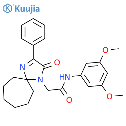 N-(3,5-dimethoxyphenyl)-2-{2-oxo-3-phenyl-1,4-diazaspiro4.6undec-3-en-1-yl}acetamide structure