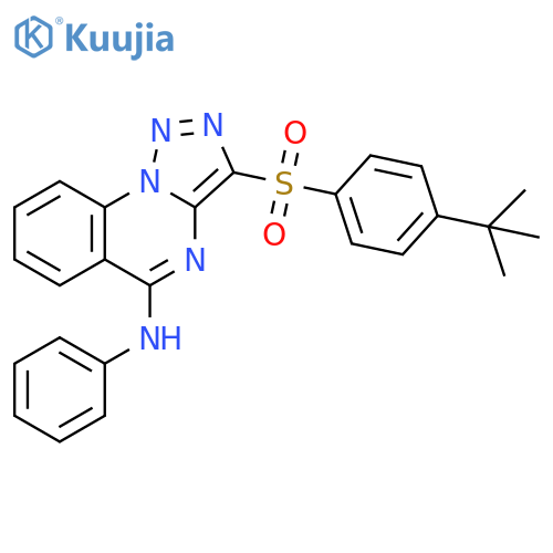 3-(4-tert-butylbenzenesulfonyl)-N-phenyl-1,2,3triazolo1,5-aquinazolin-5-amine structure
