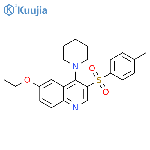 6-ethoxy-3-(4-methylbenzenesulfonyl)-4-(piperidin-1-yl)quinoline structure