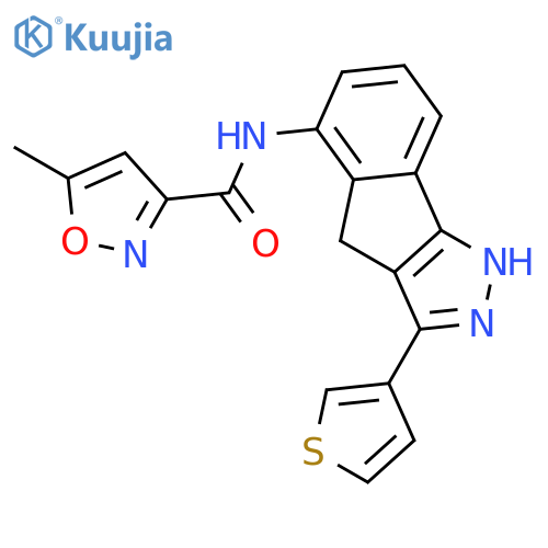 3-Isoxazolecarboxamide,N-[1,4-dihydro-3-(3-thienyl)indeno[1,2-c]pyrazol-5-yl]-5-methyl- structure