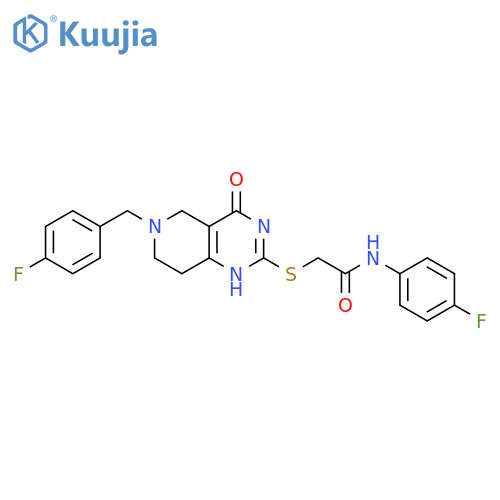 N-(4-fluorophenyl)-2-({6-(4-fluorophenyl)methyl-4-oxo-3H,4H,5H,6H,7H,8H-pyrido4,3-dpyrimidin-2-yl}sulfanyl)acetamide structure