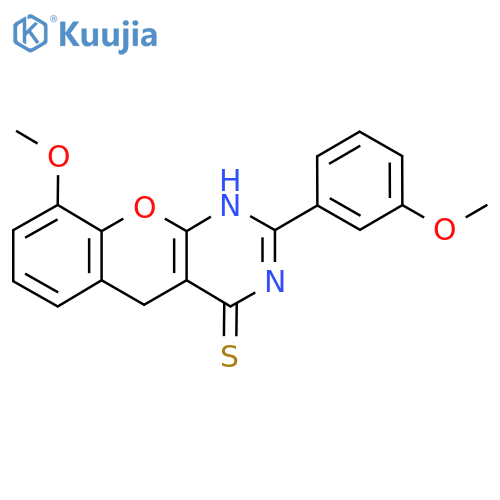 9-methoxy-2-(3-methoxyphenyl)-3H,4H,5H-chromeno2,3-dpyrimidine-4-thione structure