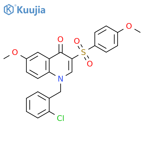 1-(2-chlorophenyl)methyl-6-methoxy-3-(4-methoxybenzenesulfonyl)-1,4-dihydroquinolin-4-one structure