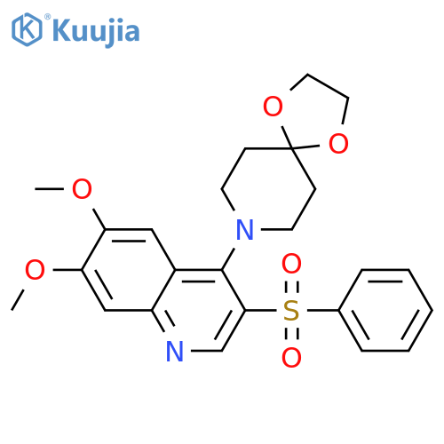 8-3-(benzenesulfonyl)-6,7-dimethoxyquinolin-4-yl-1,4-dioxa-8-azaspiro4.5decane structure
