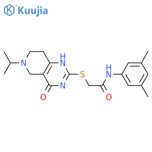 N-(3,5-dimethylphenyl)-2-{4-oxo-6-(propan-2-yl)-3H,4H,5H,6H,7H,8H-pyrido4,3-dpyrimidin-2-ylsulfanyl}acetamide structure