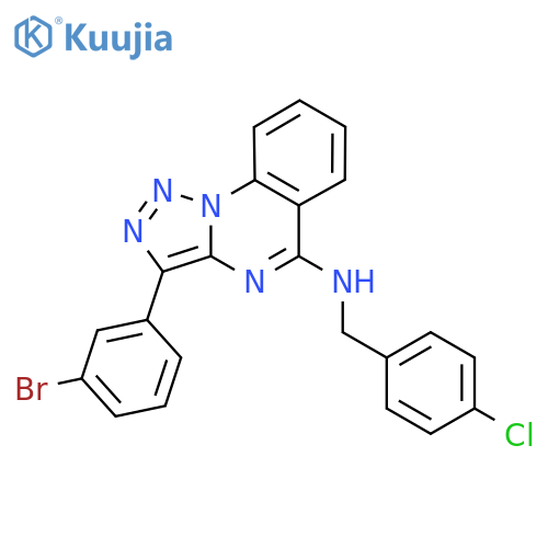 3-(3-bromophenyl)-N-(4-chlorophenyl)methyl-1,2,3triazolo1,5-aquinazolin-5-amine structure