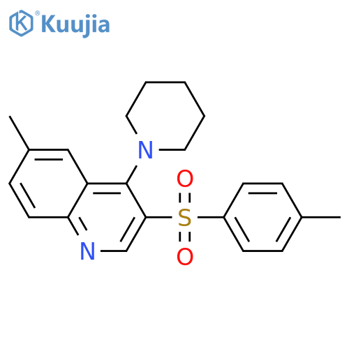 6-methyl-3-(4-methylbenzenesulfonyl)-4-(piperidin-1-yl)quinoline structure