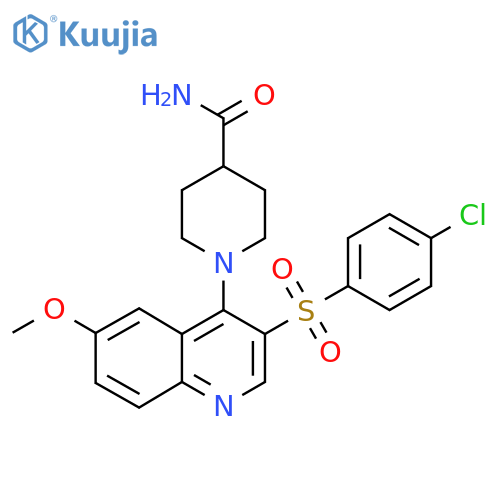 1-3-(4-chlorobenzenesulfonyl)-6-methoxyquinolin-4-ylpiperidine-4-carboxamide structure