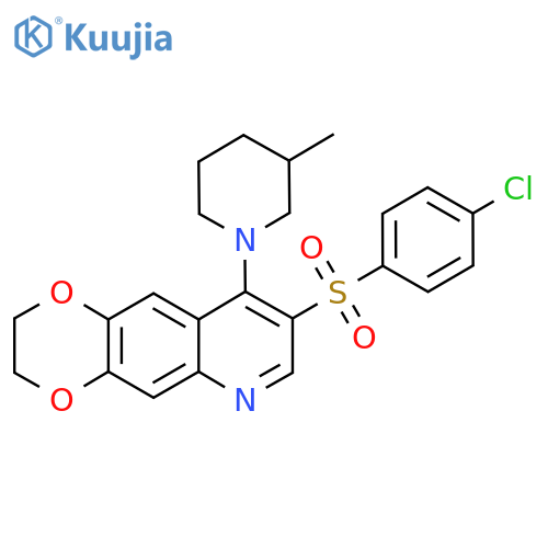 1-8-(4-chlorobenzenesulfonyl)-2H,3H-1,4dioxino2,3-gquinolin-9-yl-3-methylpiperidine structure