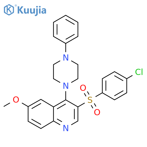 3-(4-chlorobenzenesulfonyl)-6-methoxy-4-(4-phenylpiperazin-1-yl)quinoline structure