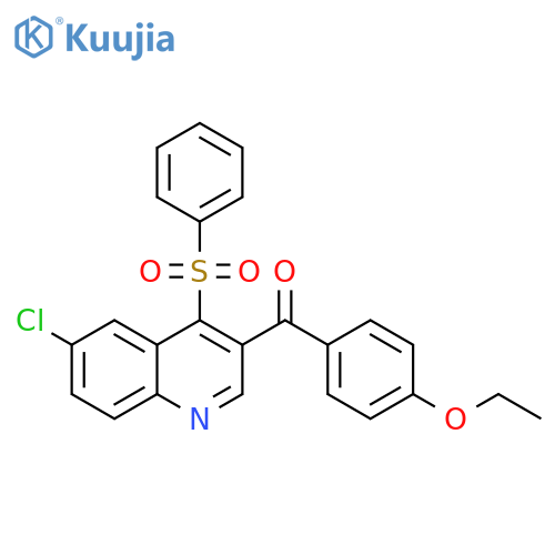 4-(benzenesulfonyl)-6-chloro-3-(4-ethoxybenzoyl)quinoline structure