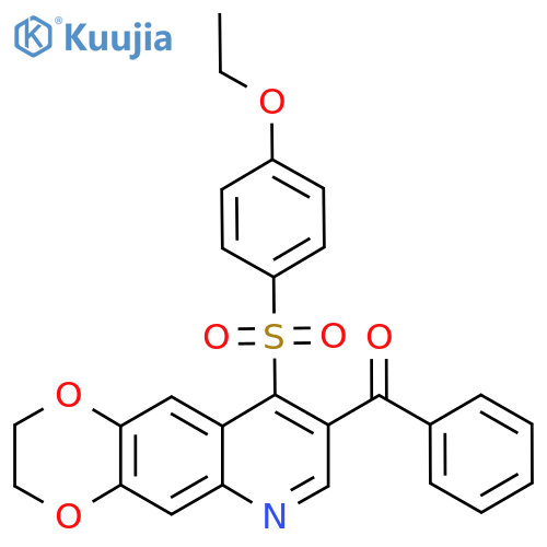 8-benzoyl-9-(4-ethoxybenzenesulfonyl)-2H,3H-1,4dioxino2,3-gquinoline structure