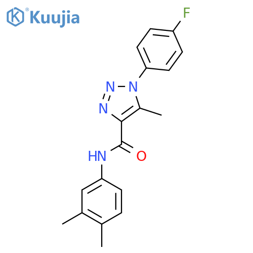 N-(3,4-dimethylphenyl)-1-(4-fluorophenyl)-5-methyl-1H-1,2,3-triazole-4-carboxamide structure