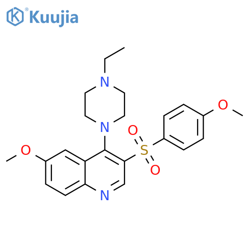 4-(4-ethylpiperazin-1-yl)-6-methoxy-3-(4-methoxybenzenesulfonyl)quinoline structure