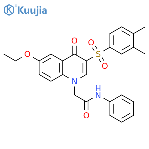 2-3-(3,4-dimethylbenzenesulfonyl)-6-ethoxy-4-oxo-1,4-dihydroquinolin-1-yl-N-phenylacetamide structure