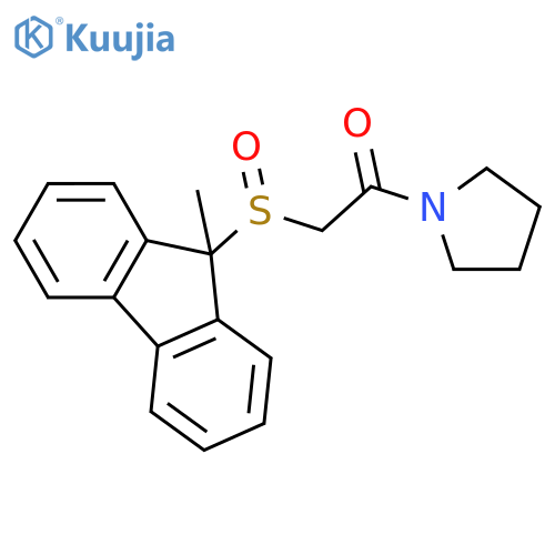 Pyrrolidine, 1-[[(9-methyl-9H-fluoren-9-yl)sulfinyl]acetyl]- structure