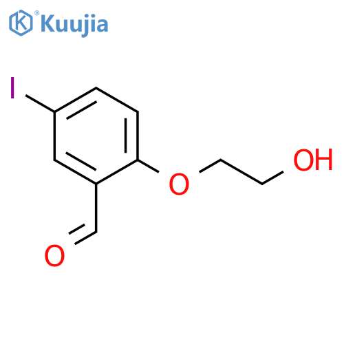 Benzaldehyde, 2-(2-hydroxyethoxy)-5-iodo- structure