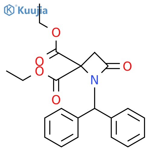 2,2-Azetidinedicarboxylic acid, 1-(diphenylmethyl)-4-oxo-, diethyl ester structure