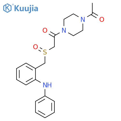 PIPERAZINE, 1-ACETYL-4-[[[[2-(PHENYLAMINO)PHENYL]METHYL]SULFINYL]ACETYL]- structure