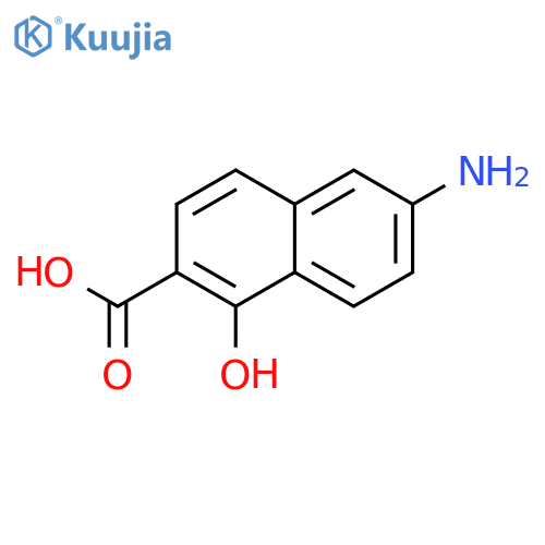 2-Naphthalenecarboxylicacid,6-amino-1-hydroxy-(9CI) structure