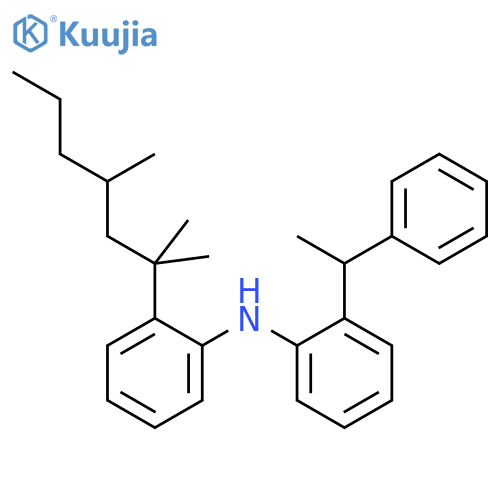Benzenamine, N-[2-(1-phenylethyl)phenyl]-2-(1,1,3-trimethylhexyl)- structure