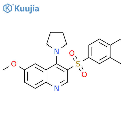 3-(3,4-dimethylbenzenesulfonyl)-6-methoxy-4-(pyrrolidin-1-yl)quinoline structure