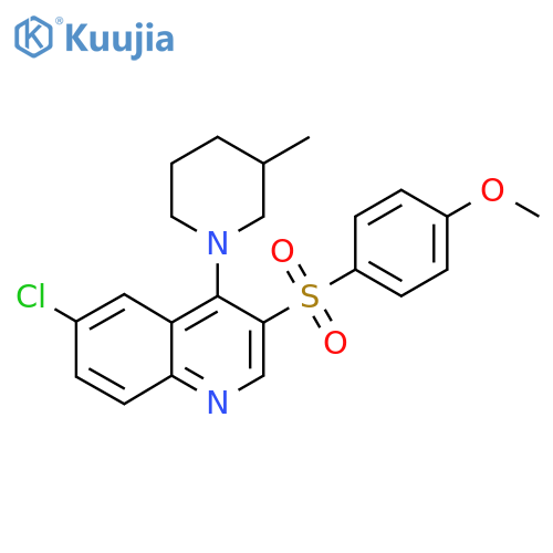6-chloro-3-(4-methoxybenzenesulfonyl)-4-(3-methylpiperidin-1-yl)quinoline structure