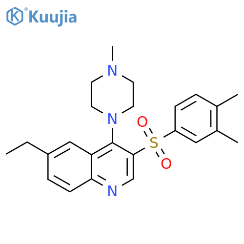 3-(3,4-dimethylbenzenesulfonyl)-6-ethyl-4-(4-methylpiperazin-1-yl)quinoline structure
