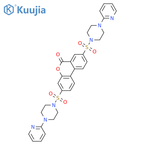 3,8-bis({4-(pyridin-2-yl)piperazin-1-ylsulfonyl})-6H-benzocchromen-6-one structure