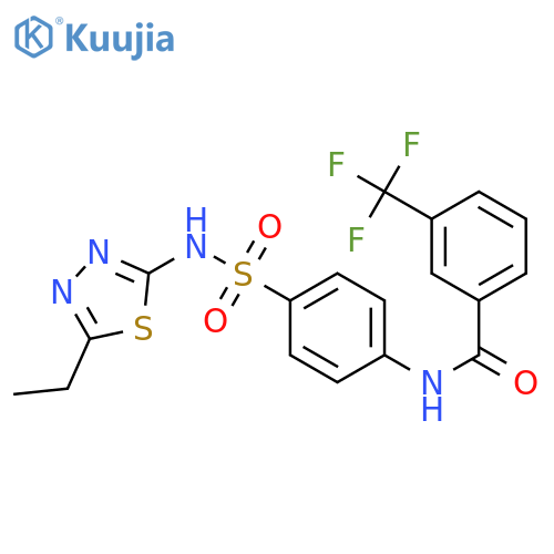N-{4-(5-ethyl-1,3,4-thiadiazol-2-yl)sulfamoylphenyl}-3-(trifluoromethyl)benzamide structure