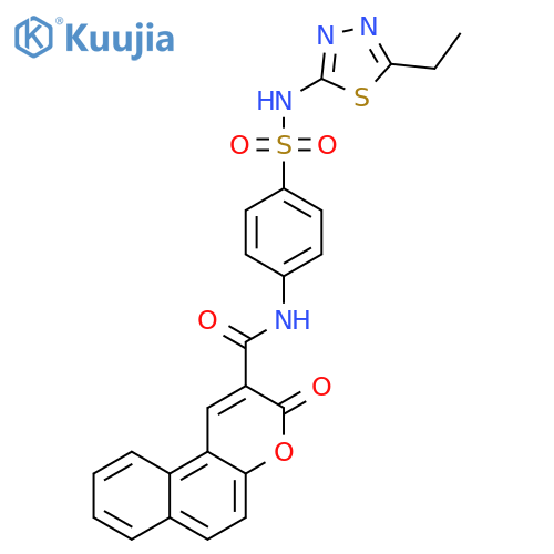 N-{4-(5-ethyl-1,3,4-thiadiazol-2-yl)sulfamoylphenyl}-3-oxo-3H-benzofchromene-2-carboxamide structure