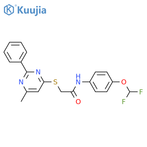 N-4-(difluoromethoxy)phenyl-2-(6-methyl-2-phenylpyrimidin-4-yl)sulfanylacetamide structure