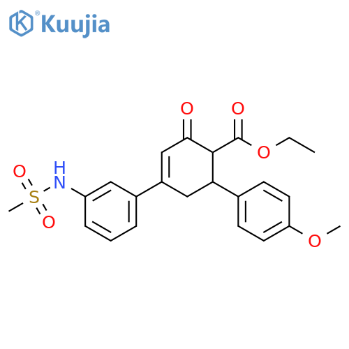 ethyl 4-(3-methanesulfonamidophenyl)-6-(4-methoxyphenyl)-2-oxocyclohex-3-ene-1-carboxylate structure