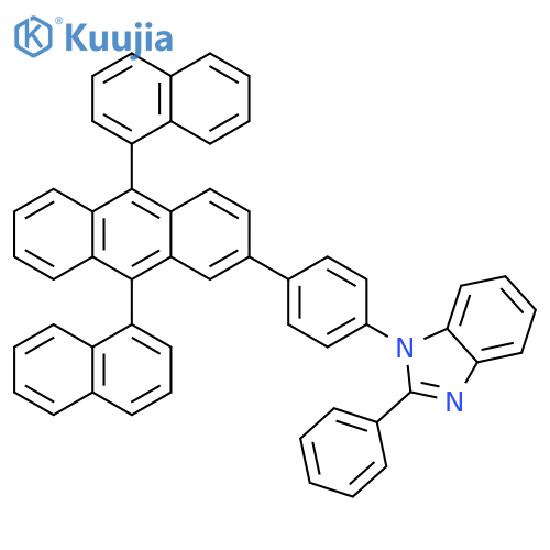 1H-BENZIMIDAZOLE, 1-[4-(9,10-DI-1-NAPHTHALENYL-2-ANTHRACENYL)PHENYL]-2-PHENYL- structure