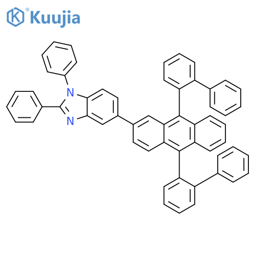 1H-BENZIMIDAZOLE, 5-(9,10-BIS[1,1'-BIPHENYL]-2-YL-2-ANTHRACENYL)-1,2-DIPHENYL- structure
