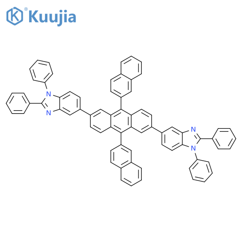 1H-BENZIMIDAZOLE, 5,5'-(9,10-DI-2-NAPHTHALENYL-2,6-ANTHRACENEDIYL)BIS[1,2-DIPHENYL- structure