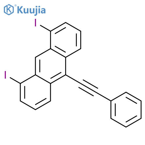 Anthracene, 1,8-diiodo-10-(phenylethynyl)- structure