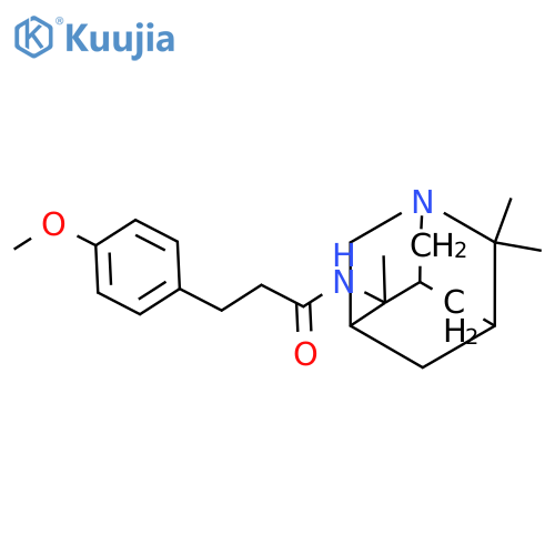 3-(4-methoxyphenyl)-N-(4,8,8-trimethyl-1-azatricyclo[3.3.1.1~3,7~]dec-4-yl)propanamide structure