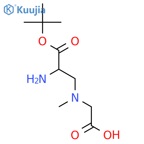 2-(2-{(tert-butoxy)carbonylamino}ethyl)(methyl)aminoacetic acid structure