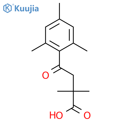 2,2-dimethyl-4-oxo-4-(2,4,6-trimethylphenyl)butanoic acid structure