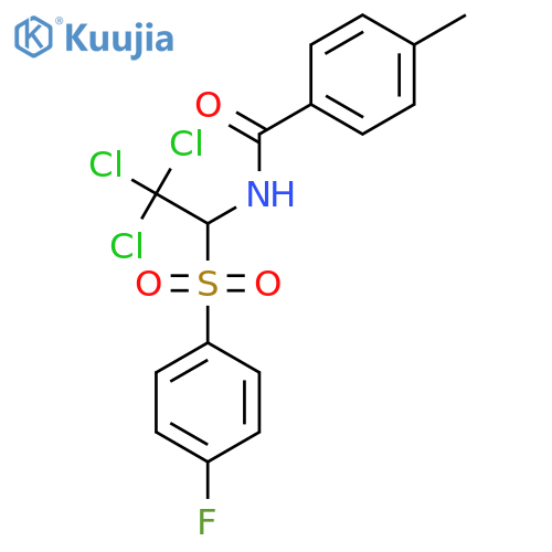 4-methyl-N-2,2,2-trichloro-1-(4-fluorobenzenesulfonyl)ethylbenzamide structure