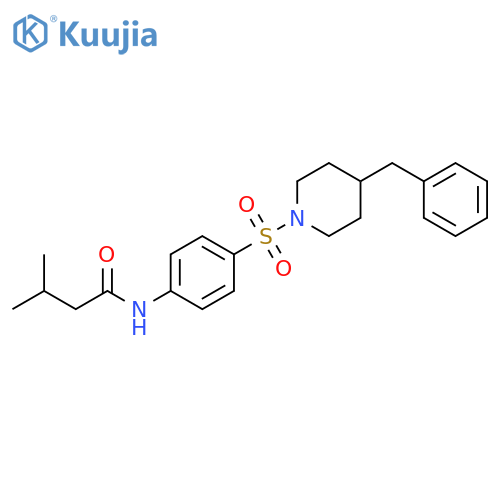 N-{4-(4-benzylpiperidin-1-yl)sulfonylphenyl}-3-methylbutanamide structure