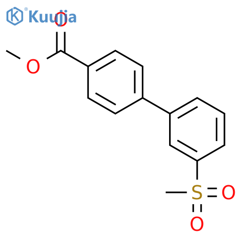 [1,1'-Biphenyl]-4-carboxylic acid, 3'-(methylsulfonyl)-, methyl ester structure
